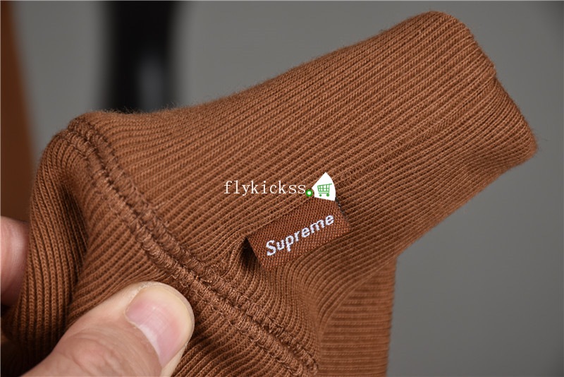 Supreme Brown Hoodie With Light Blue Box Logo